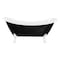 Castello Usa Daphne 59" Black Acrylic Clawfoot Tub With White Feet CB-26-59-B-T-WH - alternate 5